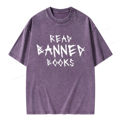 Pagewings I Read Banned Books Unisex Washed T-shirt