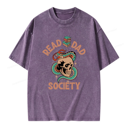 Pagewings Read Dad Society Unisex Washed T-shirt
