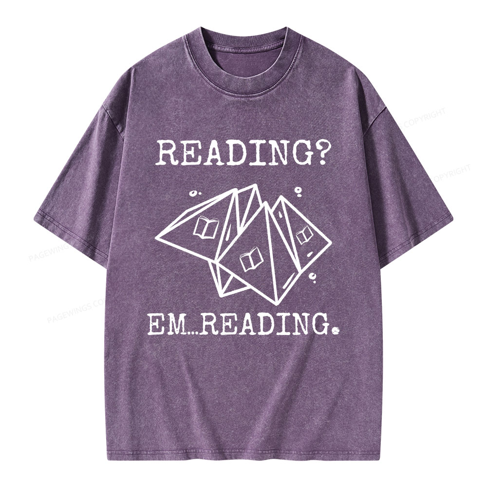 Pagewings Reading Em...Reading Unisex Washed T-shirt
