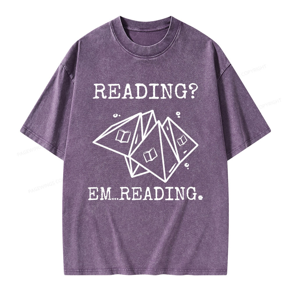 Pagewings Reading Em...Reading Unisex Washed T-shirt