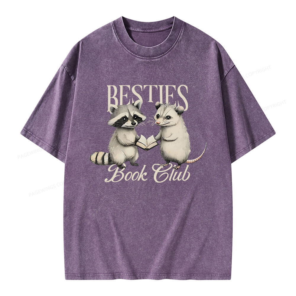 Pagewings Bestie Book Club Unisex Washed T-shirt
