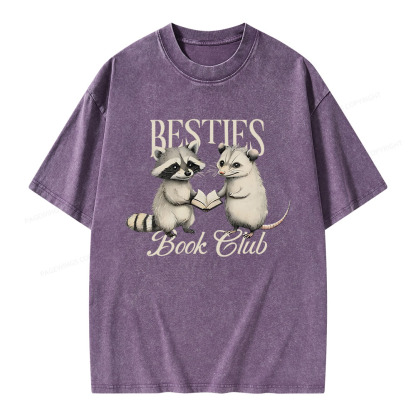 Pagewings Bestie Book Club Unisex Washed T-shirt