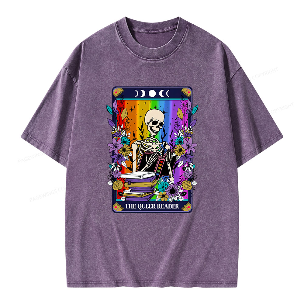 Pagewings The Queer Reader Unisex Washed T-shirt