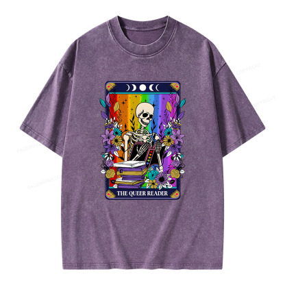 Pagewings The Queer Reader Unisex Washed T-shirt