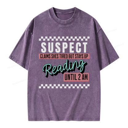 Pagewings Suspect Claims Book Lover Unisex Washed T-shirt