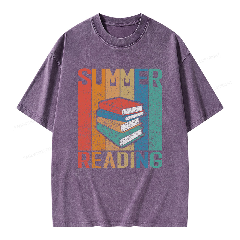 Pagewings Summer Reading Unisex Washed T-shirt