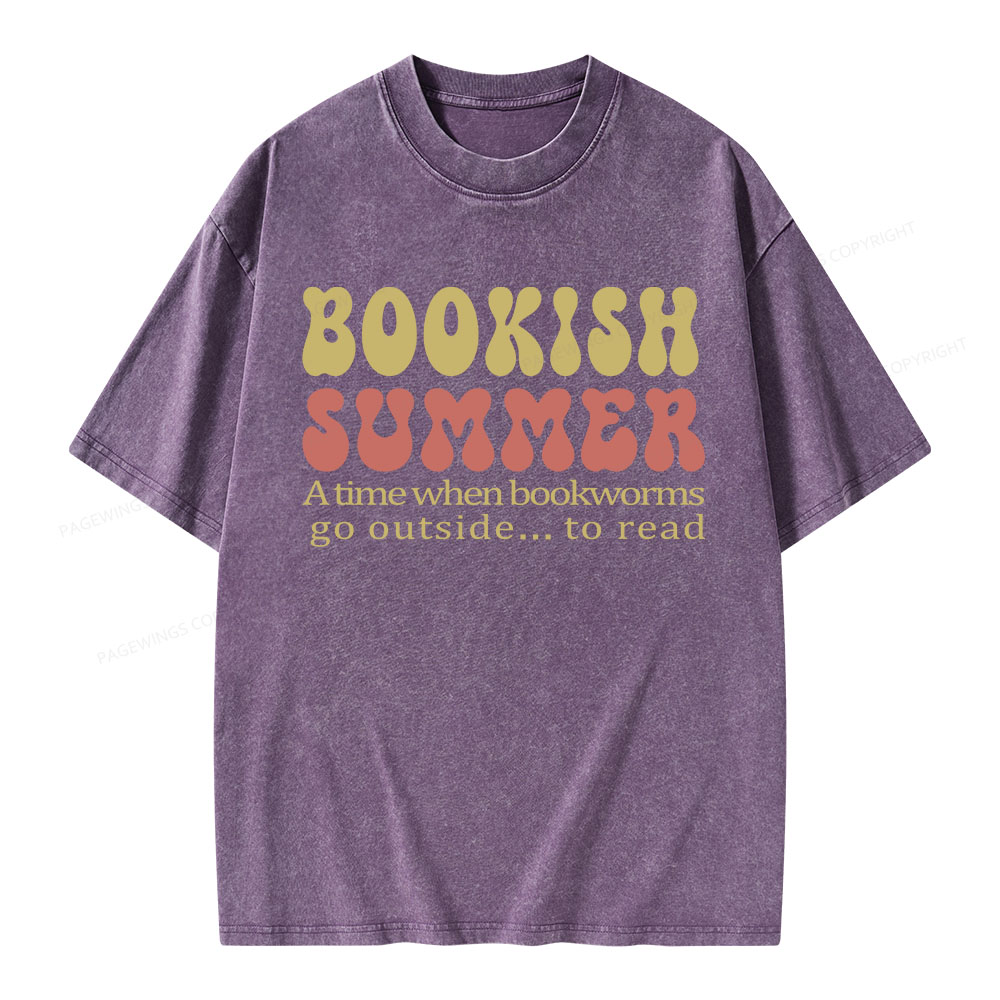 Pagewings Bookish Summer Unisex Washed T-shirt