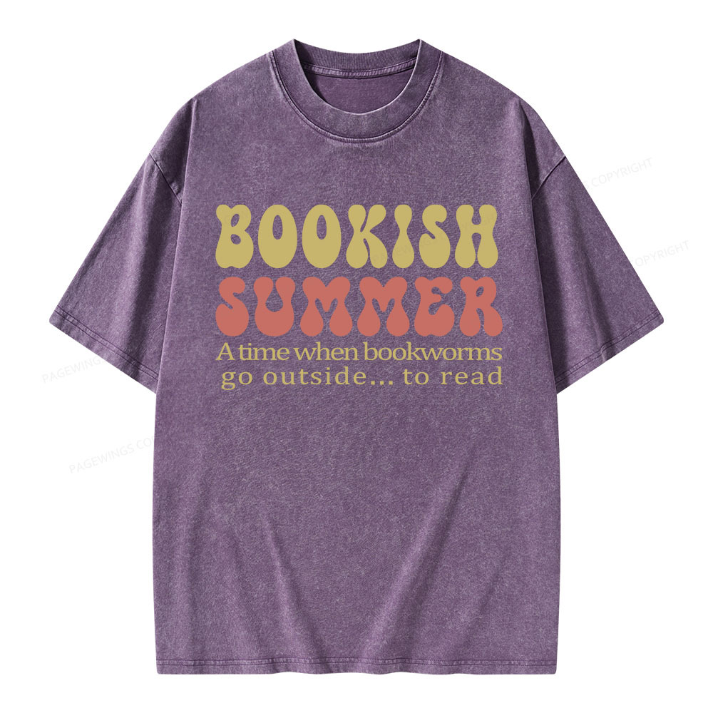 Pagewings Bookish Summer Unisex Washed T-shirt