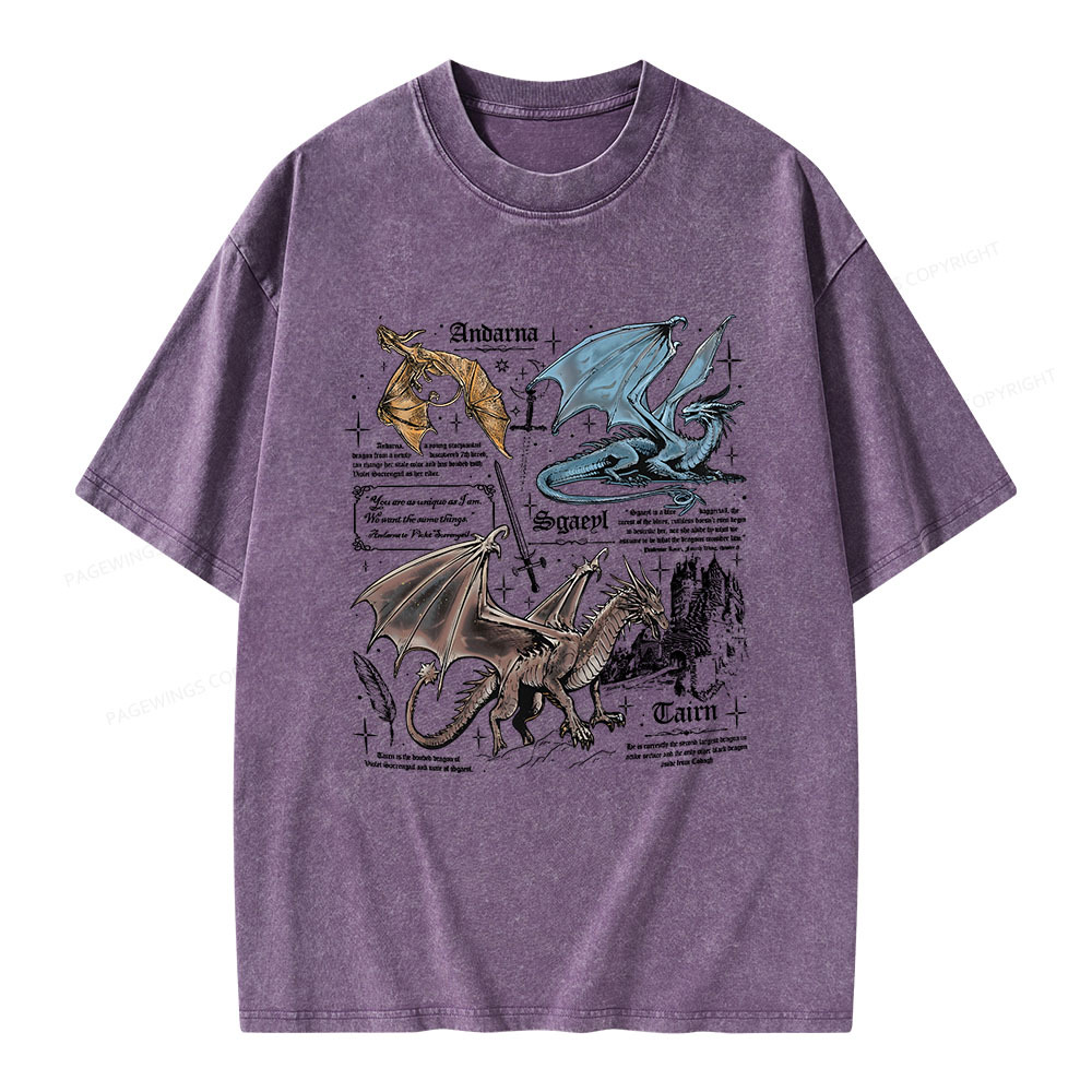 Pagewings Dragon Unisex Washed T-shirt