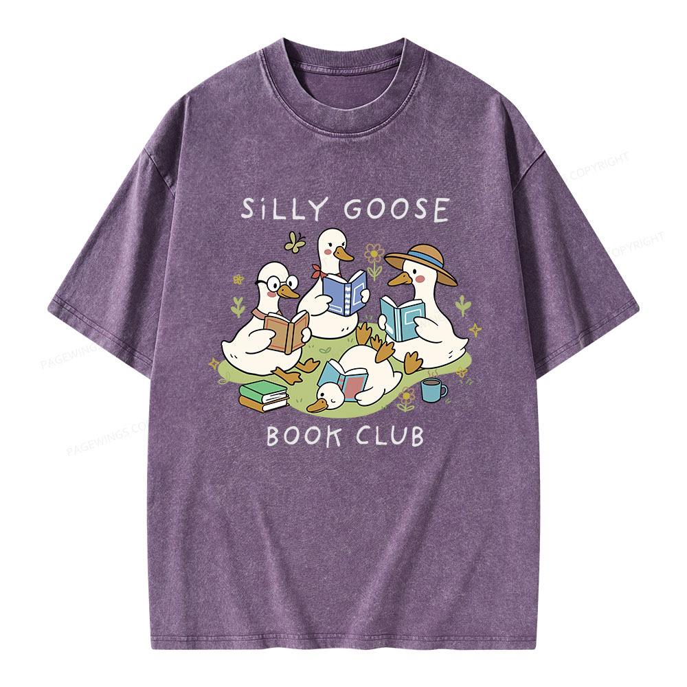 Pagewings Silly Goose Book Club Unisex Washed T-shirt