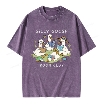 Pagewings Silly Goose Book Club Unisex Washed T-shirt