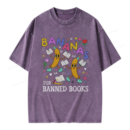 Pagewings Read Banned Books Unisex Washed T-shirt