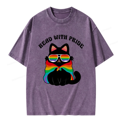 Pagewings Read With Pride Unisex Washed T-shirt