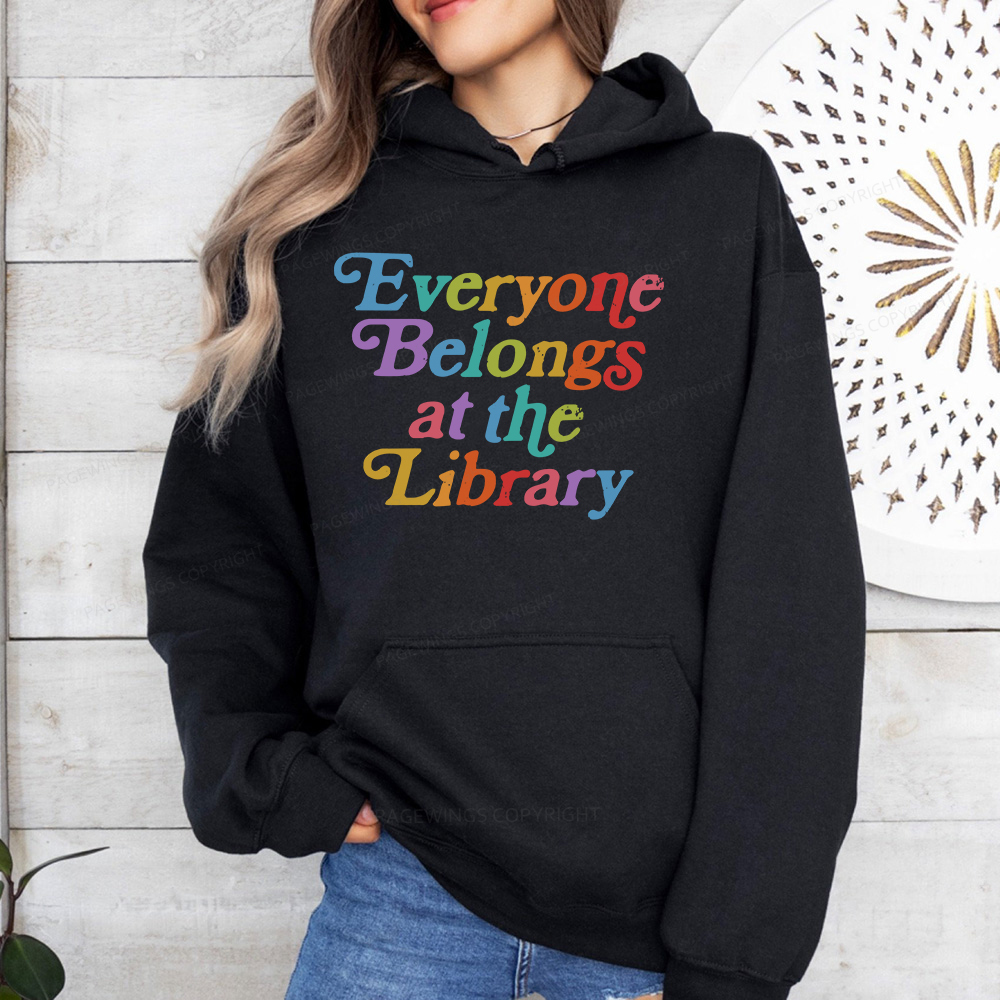 Pagewings  Everyone belongs at the library Unisex Classic Hoodie