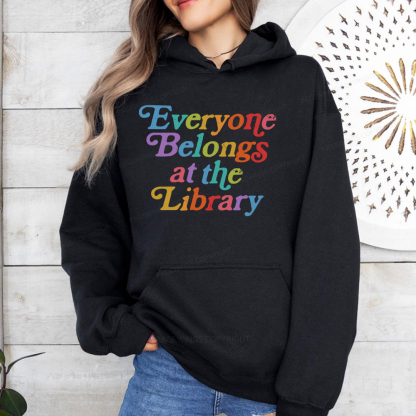 Pagewings  Everyone belongs at the library Unisex Classic Hoodie