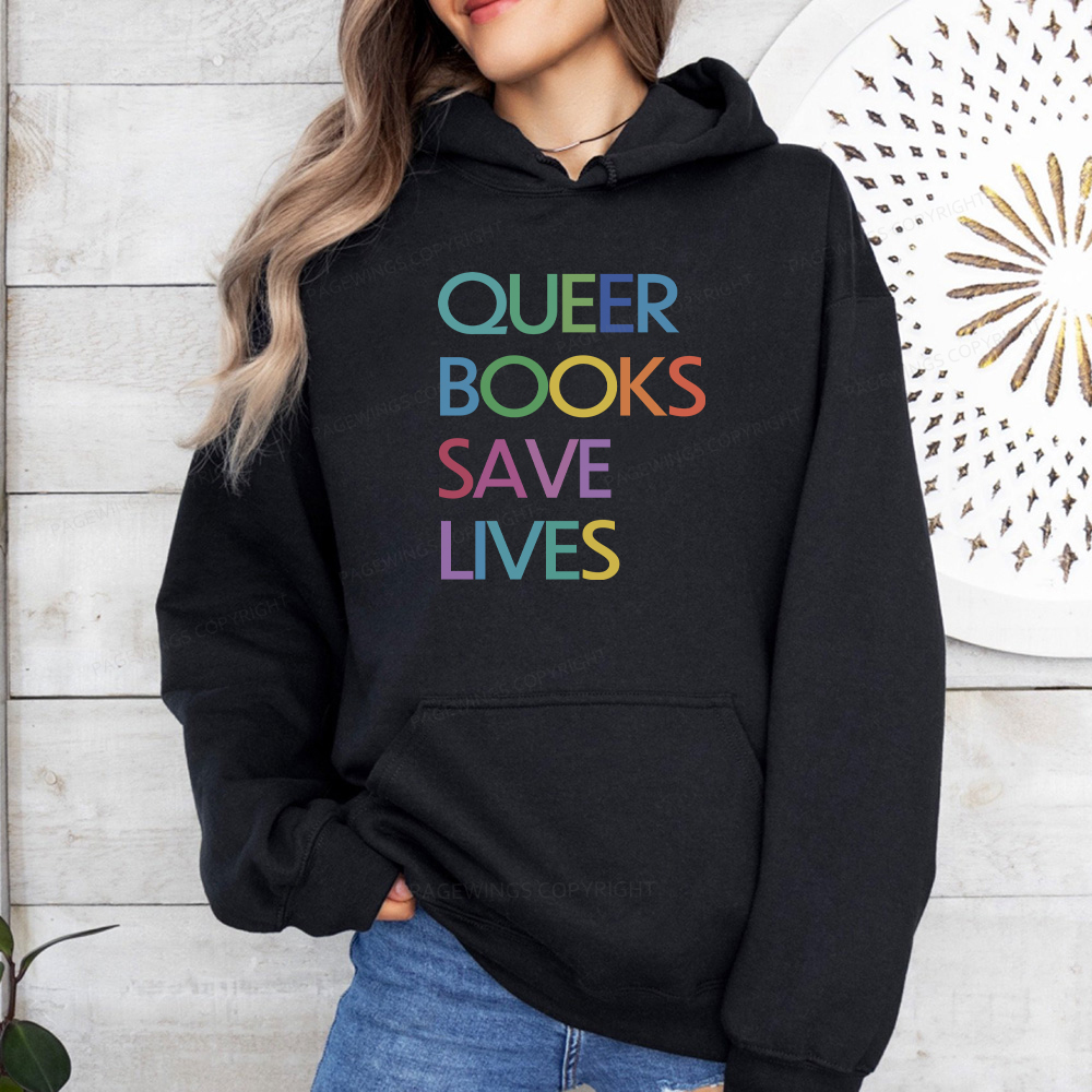 Pagewings Queer Books Save Live Unisex Classic Hoodie