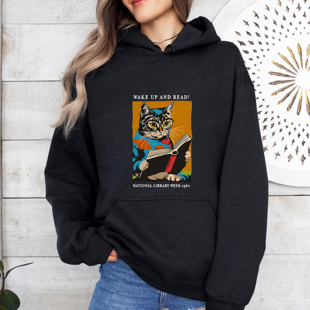 Pagewings Cat Reading Poster Unisex Classic Hoodie