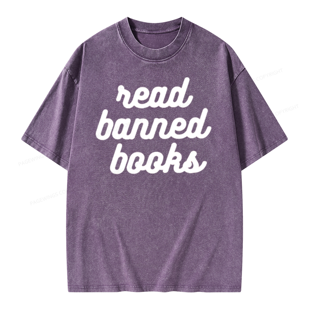 Pagewings Read Banned Books Unisex Tee Unisex Washed T-shirt