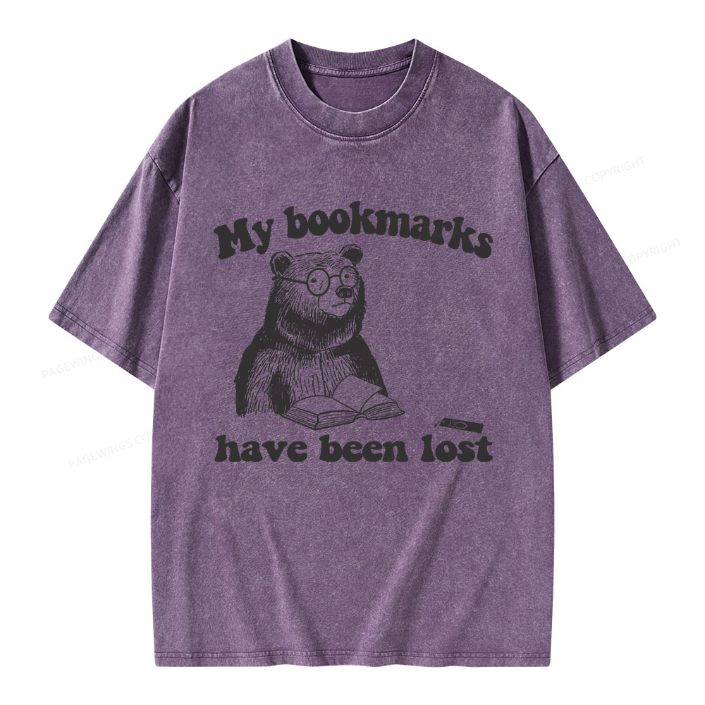 Pagewings My Bookmarks Have Been Lost Unisex Washed T-shirt