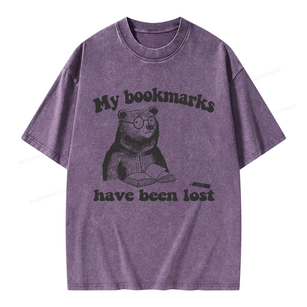 Pagewings My Bookmarks Have Been Lost Unisex Washed T-shirt
