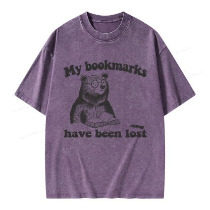 Pagewings My Bookmarks Have Been Lost Unisex Washed T-shirt