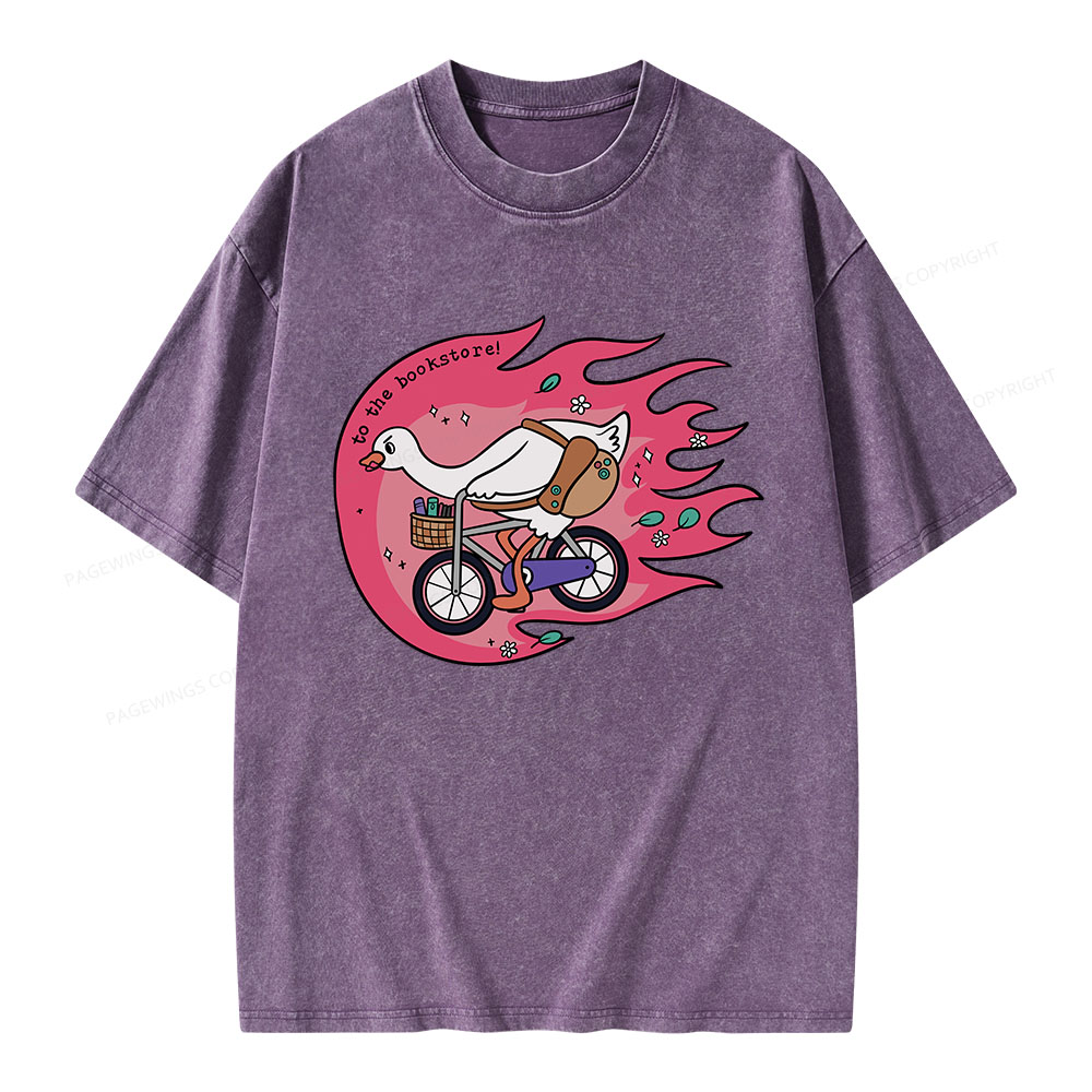 Pagewings To the Bookstore Unisex Washed T-shirt