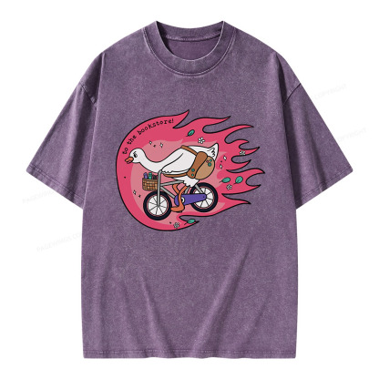 Pagewings To the Bookstore Unisex Washed T-shirt