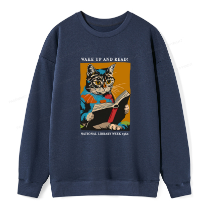 Pagewings Cat Reading Poster Unisex Classic Sweatshirt