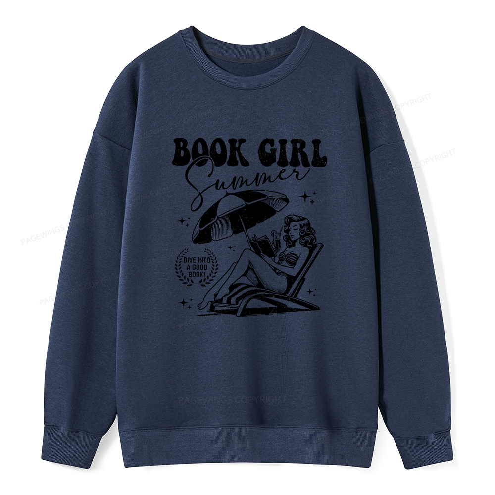 Pagewings Book Girl Summer Unisex Classic Sweatshirt