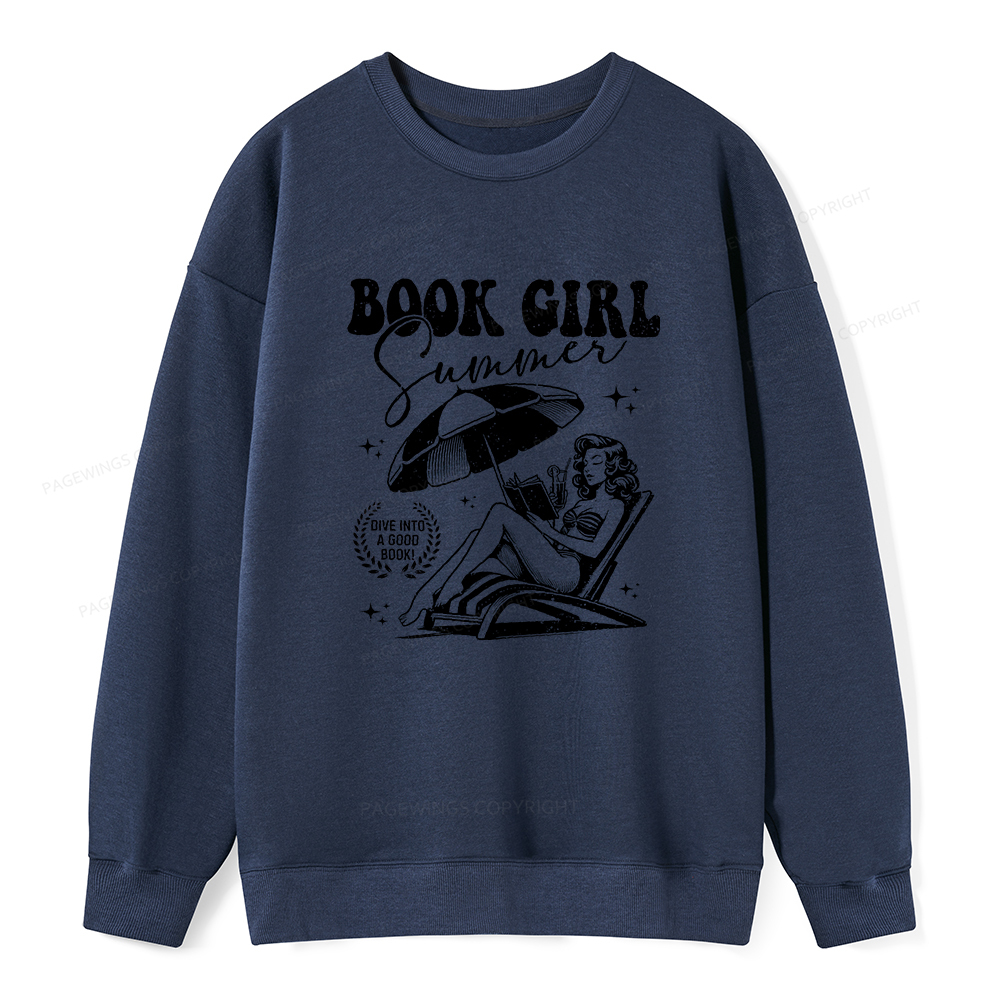 Pagewings Book Girl Summer Unisex Classic Sweatshirt