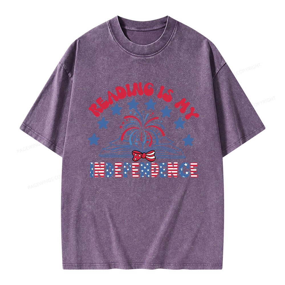 Pagewings Reading Is My Independence Unisex Washed T-shirt