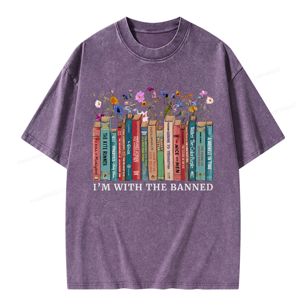 Pagewings I'm With The Banned Unisex Washed T-shirt