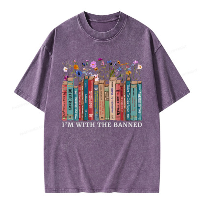 Pagewings I'm With The Banned Unisex Washed T-shirt