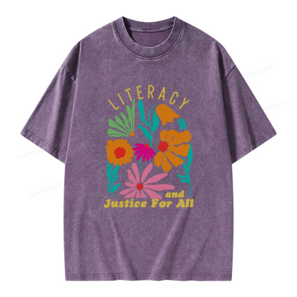 Pagewings Literacy And Justice Unisex Washed T-shirt