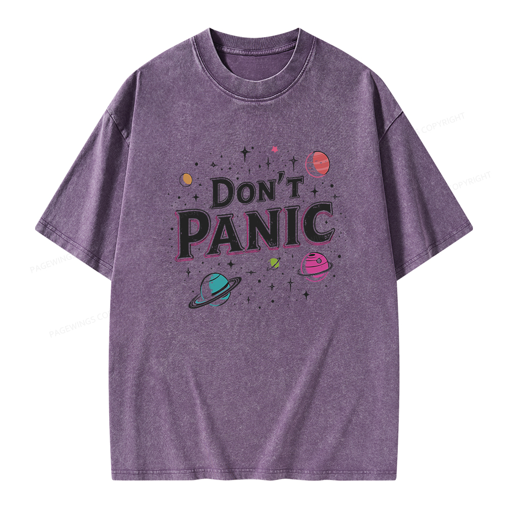 Pagewings Don't Panic Unisex Washed T-shirt