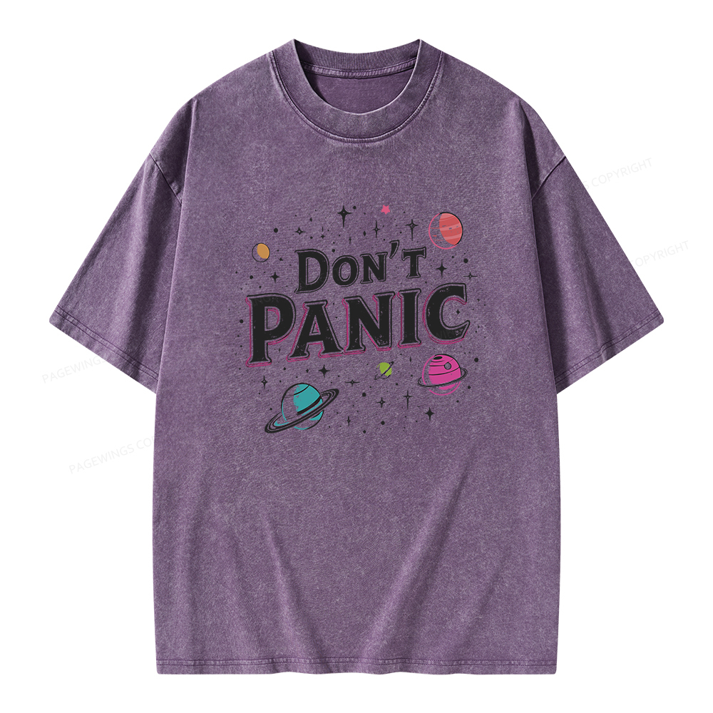 Pagewings Don't Panic Unisex Washed T-shirt