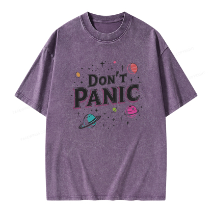 Pagewings Don't Panic Unisex Washed T-shirt