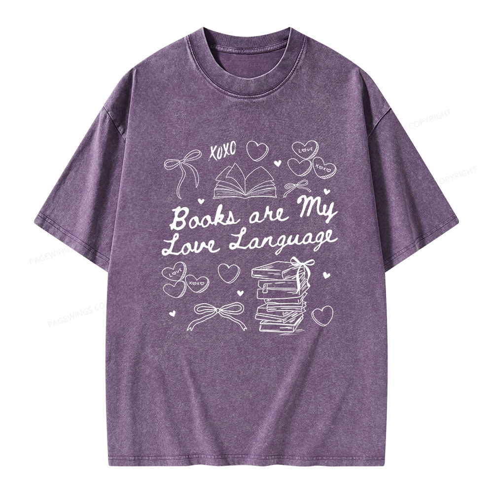 Pagewings Books Are My Love Language Unisex Washed T-shirt