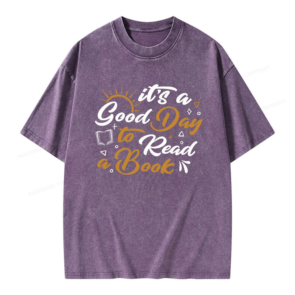 Pagewings It's A Good Day To Read A Book Unisex Washed T-shirt