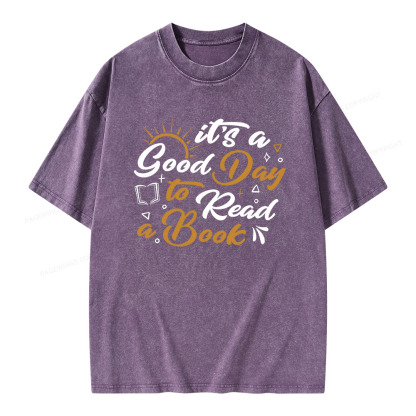 Pagewings It's A Good Day To Read A Book Unisex Washed T-shirt