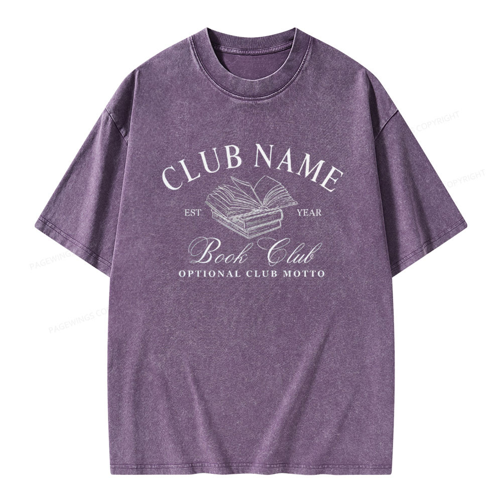 Pagewings Personalized Book Club Unisex Washed T-shirt