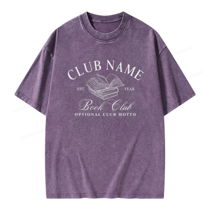 Pagewings Personalized Book Club Unisex Washed T-shirt