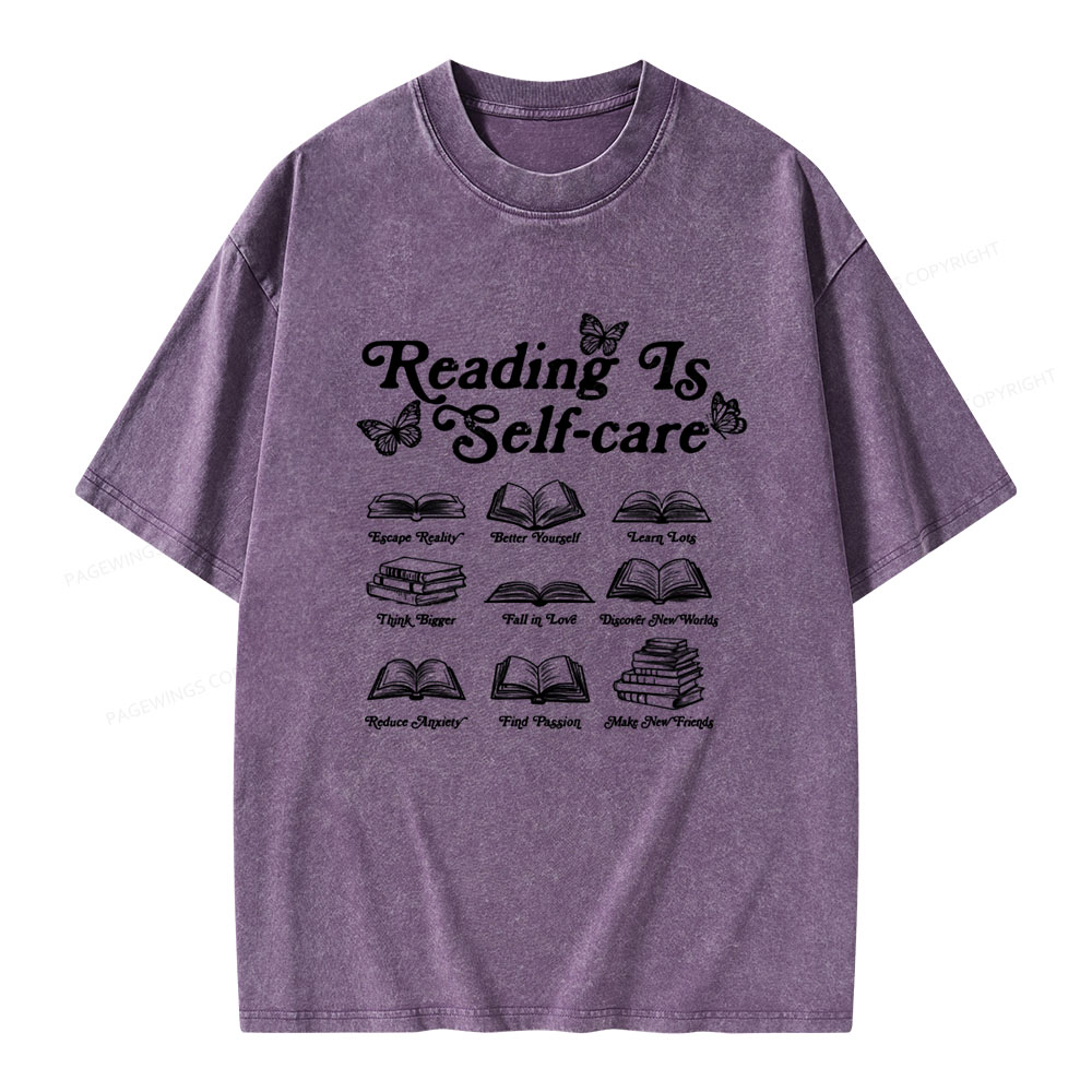 Pagewings Reading Is Self-care Unisex Washed T-shirt