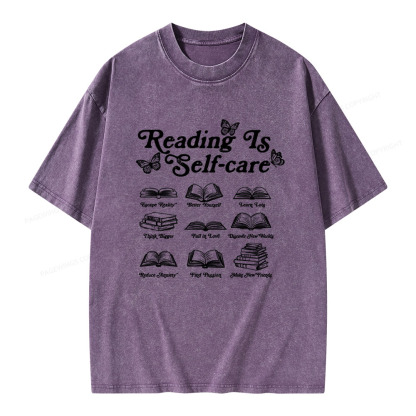 Pagewings Reading Is Self-care Unisex Washed T-shirt