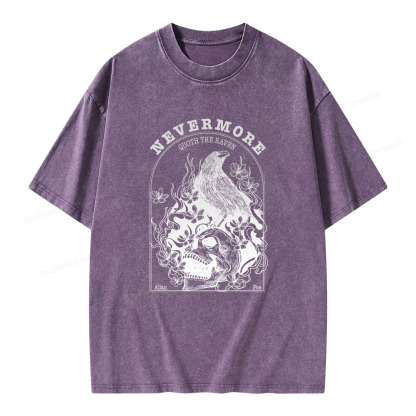 Pagewings Nevermore Quoth The Raven Unisex Washed T-shirt