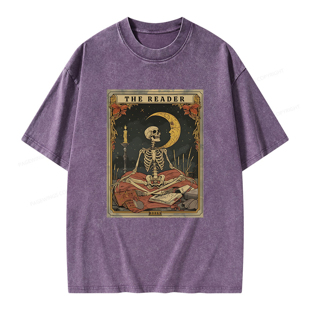 Pagewings The Reader Tarot Card Unisex Washed T-shirt