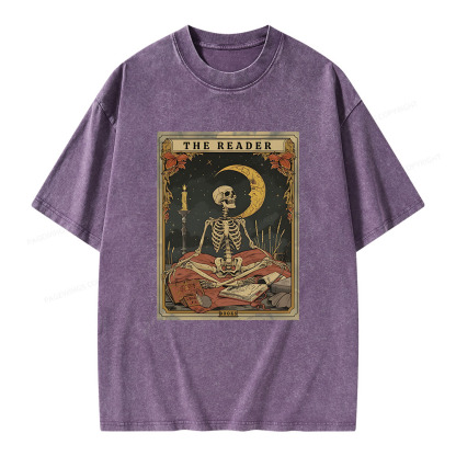 Pagewings The Reader Tarot Card Unisex Washed T-shirt