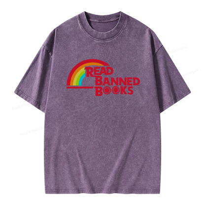 Pagewings Read Banned Books Unisex Washed T-shirt
