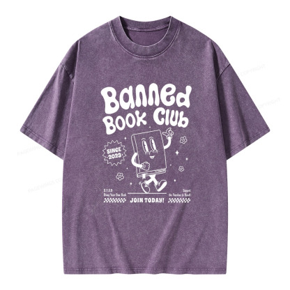 Pagewings Banned Book Club Unisex Washed T-shirt