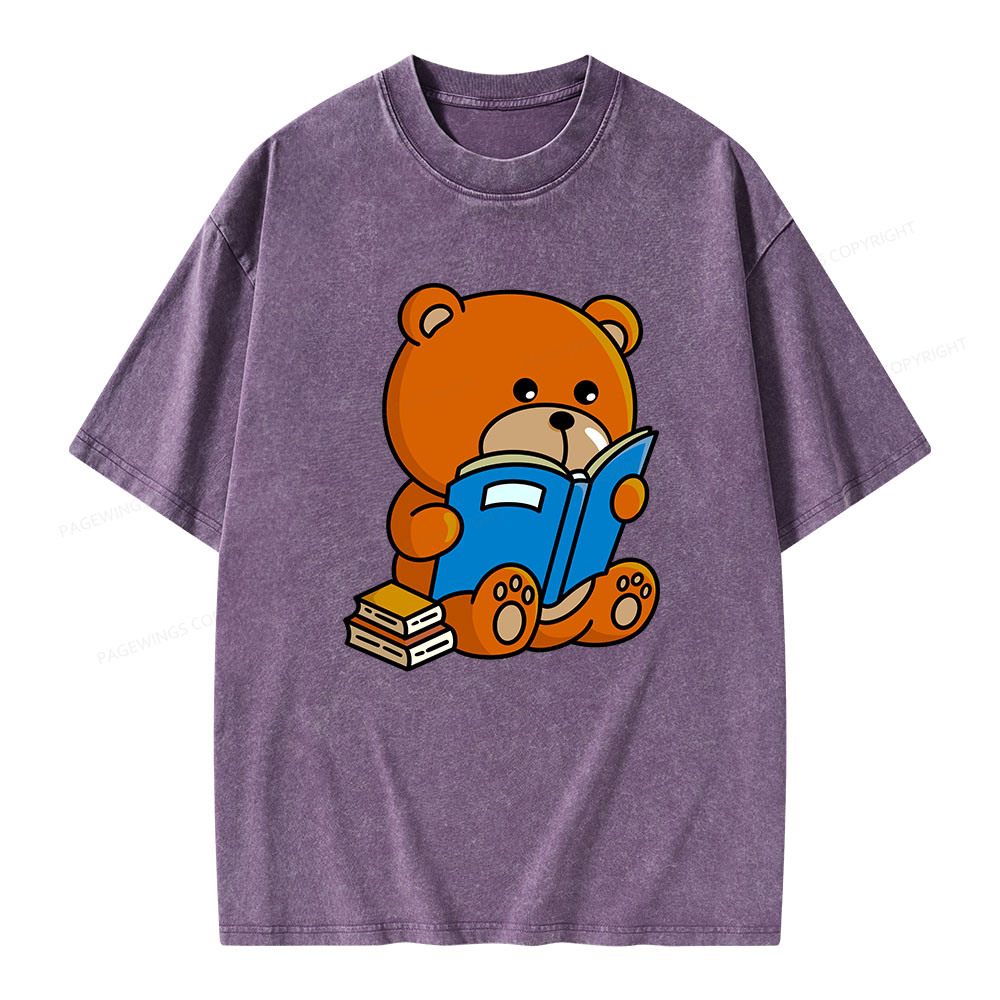 Pagewings Bookish Bear Unisex Washed T-shirt
